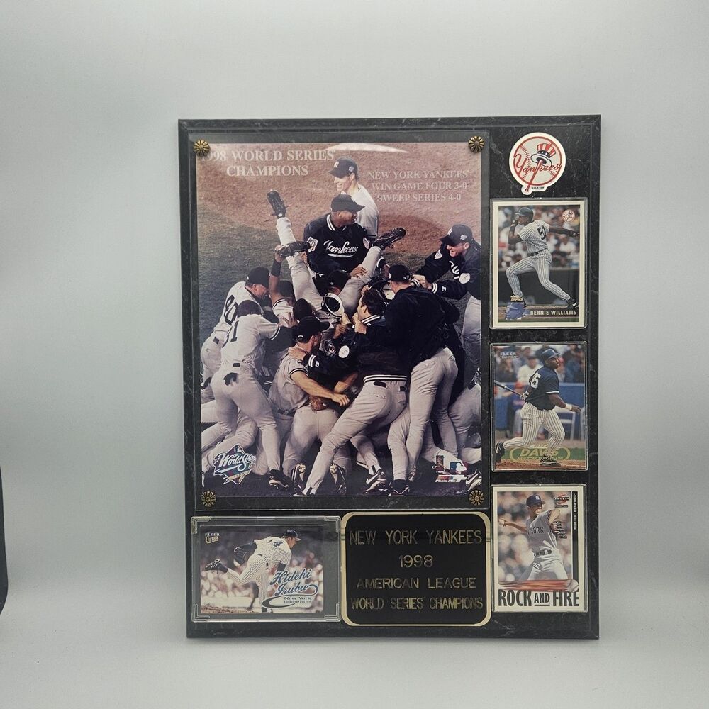 1998 Yankees World Series Champions Plaque 15x12 Photo Card Display